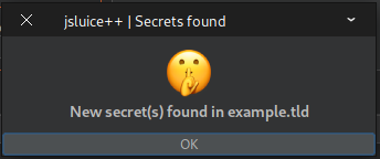 Example secret notification