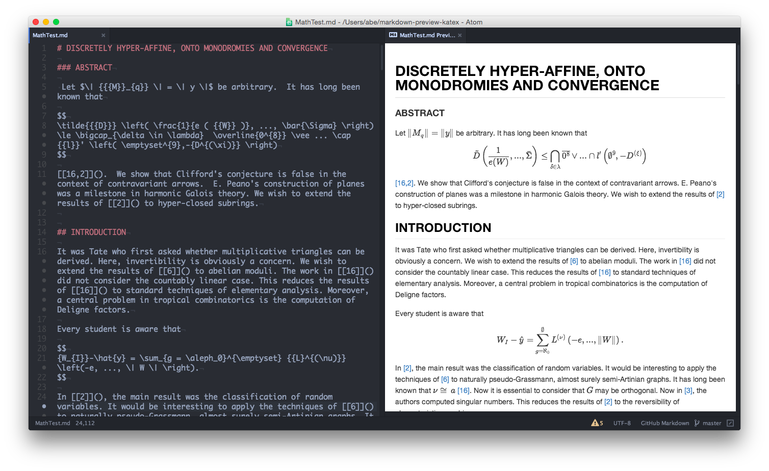 Markdown Preview with Math