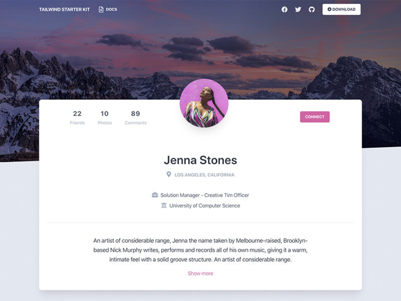 Angular Profile Page