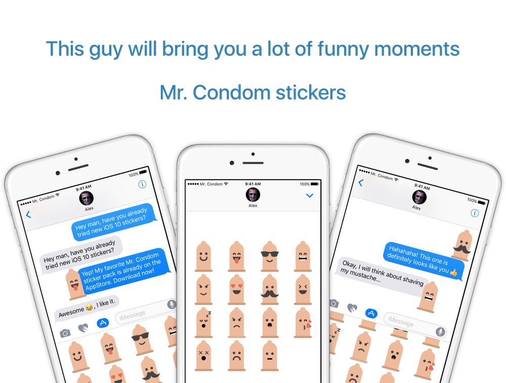 Mr. Condom - iMessage Superhero Funny Stickers