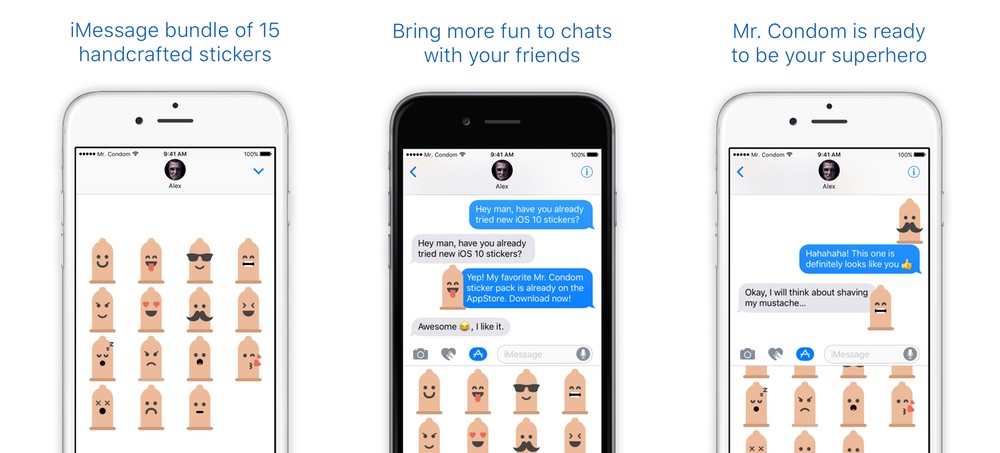 Mr. Condom - iMessage Superhero Funny Stickers