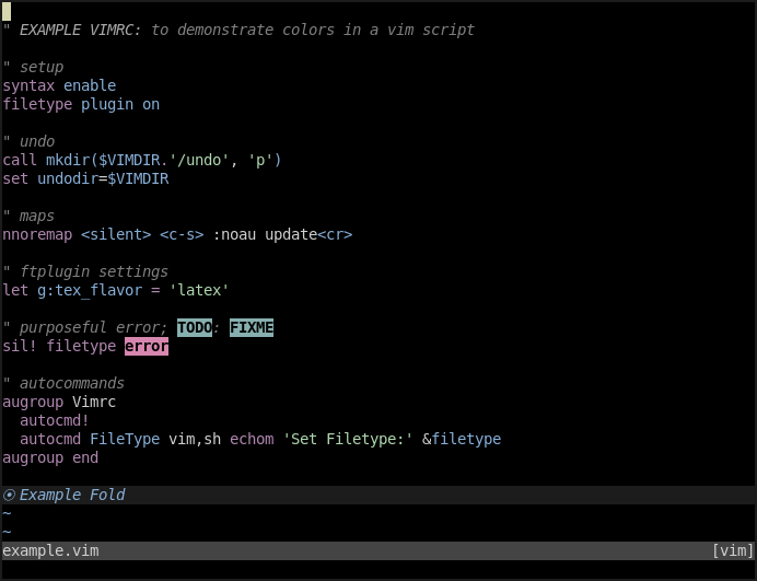 nokto screenshot: vim