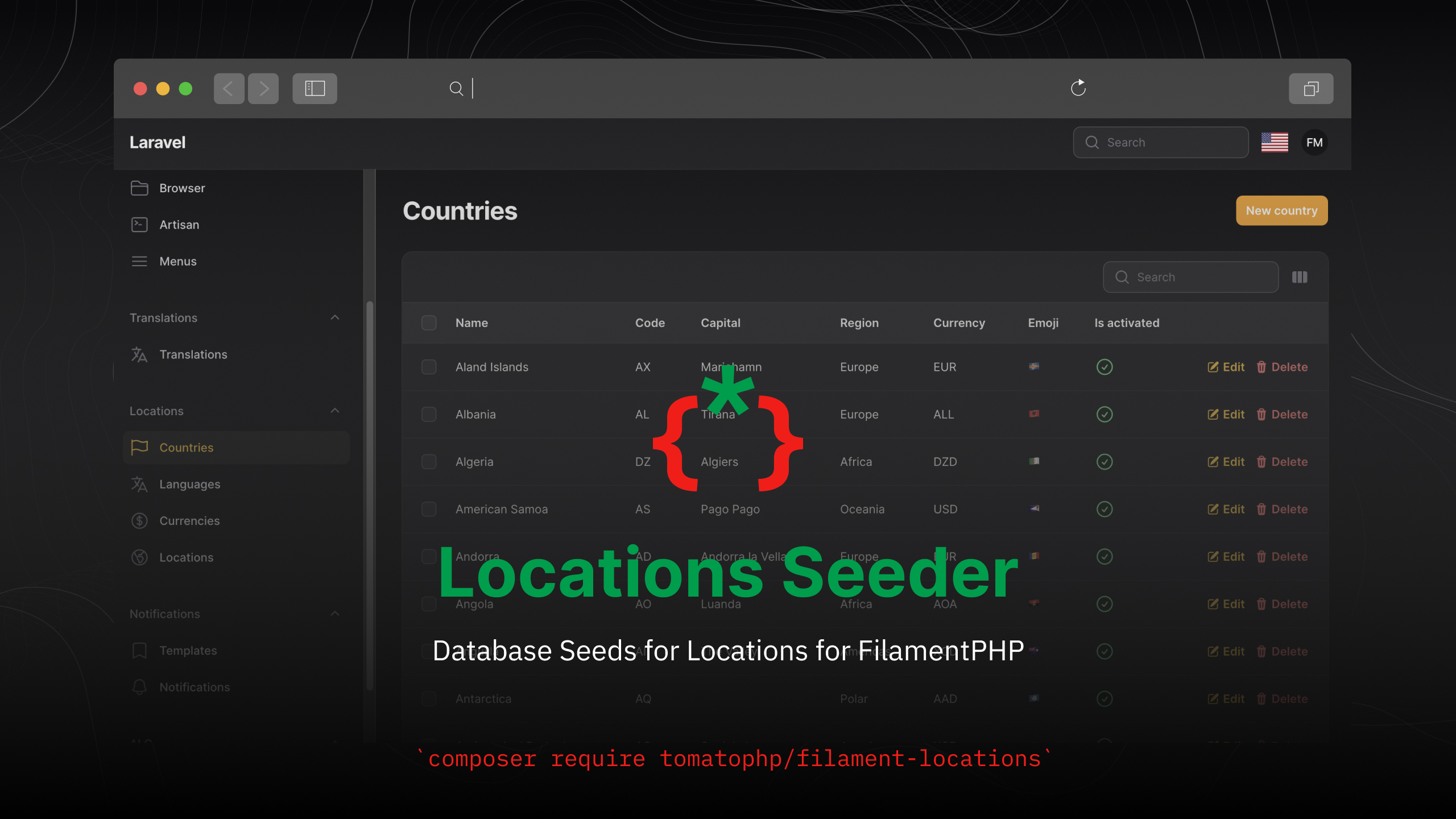 Filament Locations