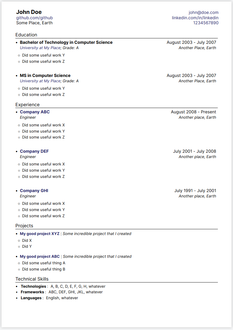 cvtek demo resume